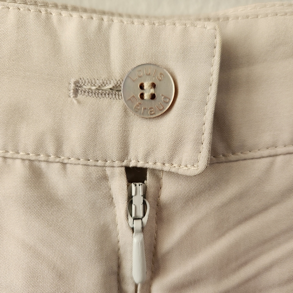Vintage Louis Feraud Silk Skirt Women's Straight Pencil Off White Khaki Size 12 - Picture 8 of 12
